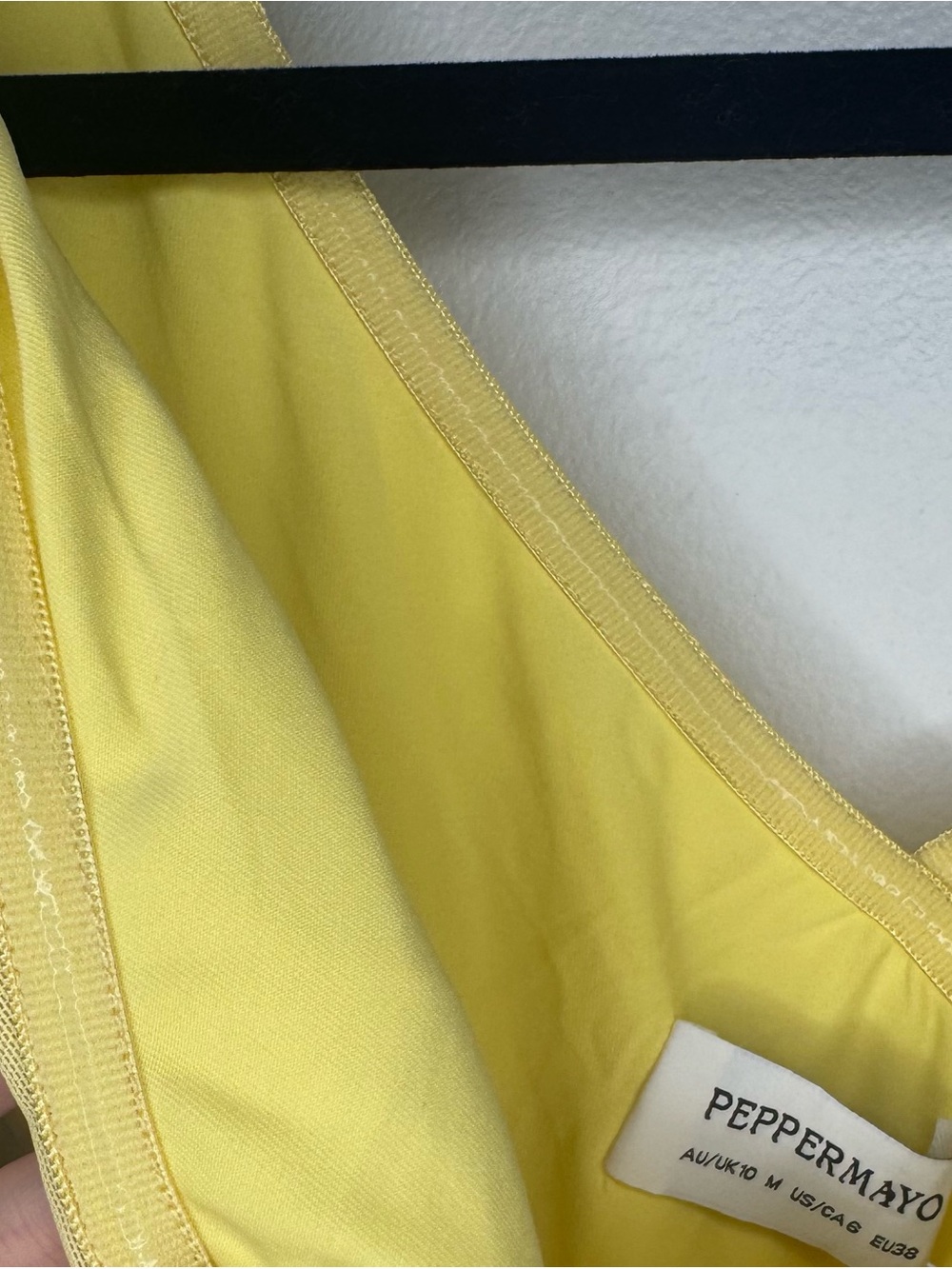 Peppermayo Shona Mini Dress Yellow Ruched Ruffle Mesh Party Dress US 6 NWT - Picture 8 of 12